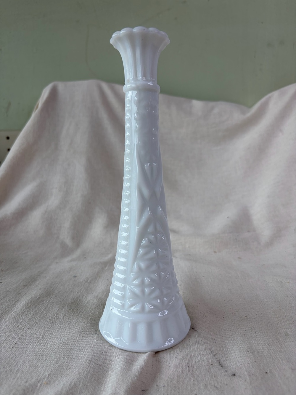 White Milk Glass Bud Vase - Home Accents